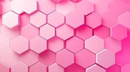 Pink Hexagonal Patterns on Bright Background for Creative Design