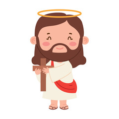 cute jesus holding cross