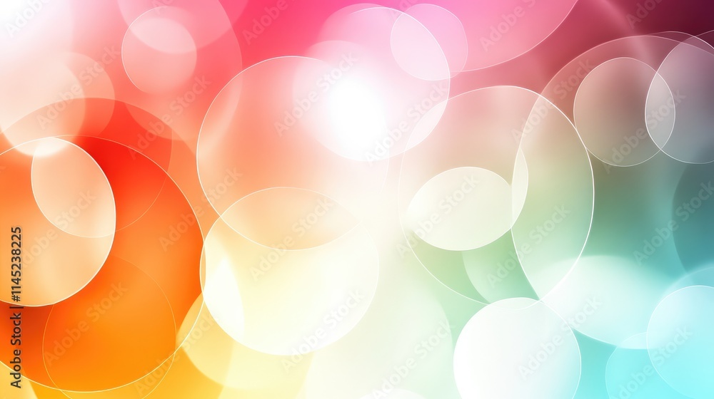 Aufkleber colorful abstract background with soft bokeh and light circles