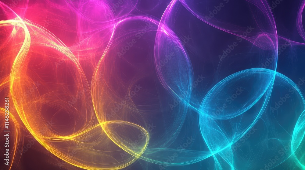 Poster colorful waves of light creating abstract background design