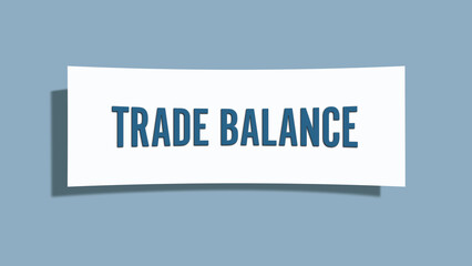 Trade balance. A card isolated on blue background.