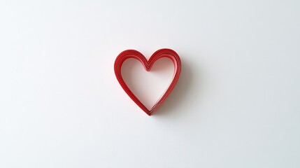 Fototapeta premium Red Heart Cookie Cutter on White Background Creating Sweet Design