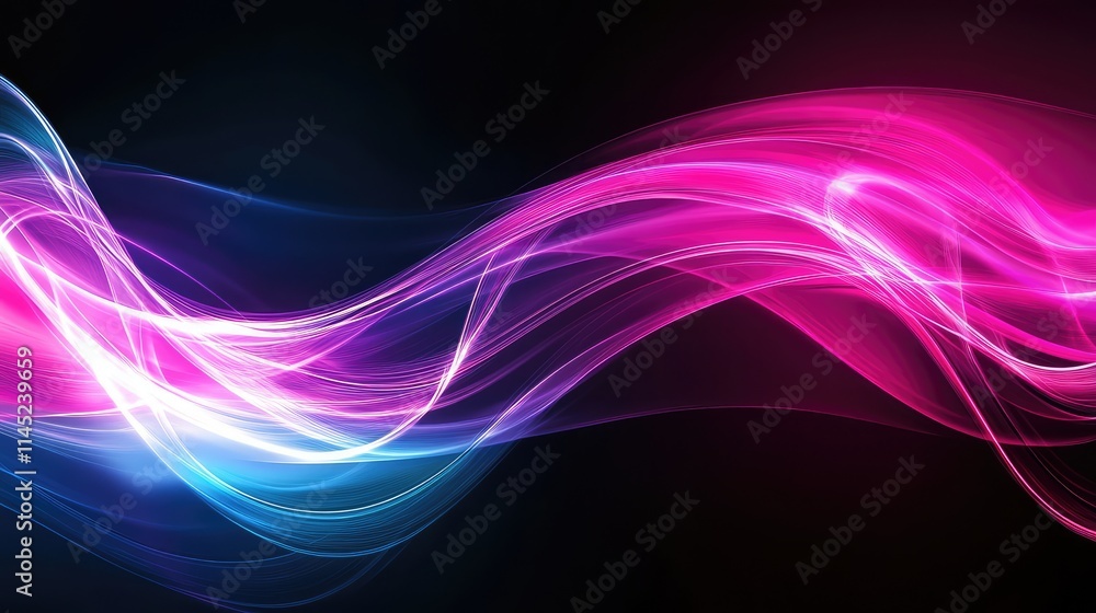Poster vibrant abstract light waves in dynamic colorful movement design