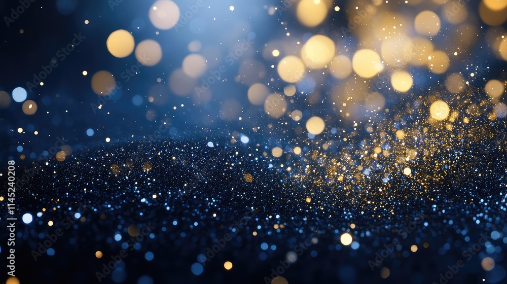 Poster shimmering bokeh effect with soft lights and dark background