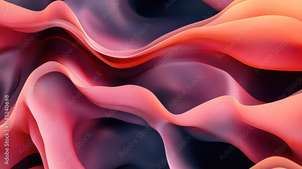 Poster abstract waves of colorful flowing textures in soft curves