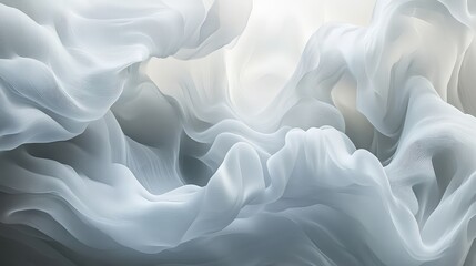 Obraz premium Elegant Flowing Waves of Soft White Fabric in Gentle Light