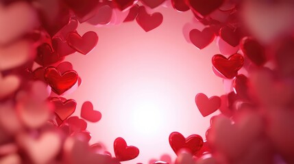 Heart Shapes Background with Red Colors for Romantic Themes