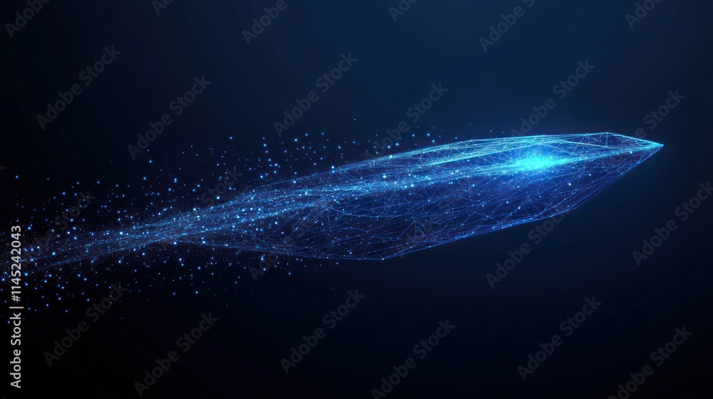 Leinwandbilder a digital representation of a sleek, futuristic object resembling a spacecraft or projectile.