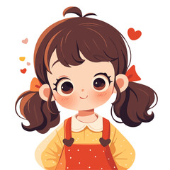 High Half-Ponytail – Trendy and Elegant Half-Ponytail with High Lift, Digital Hair Art and Vector Illustration

