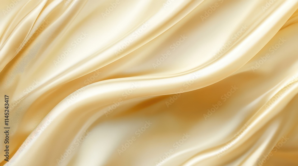 Poster elegant satin fabric in soft creamy color with smooth texture