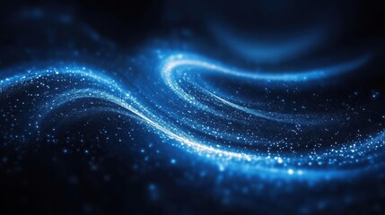 Abstract Blue Glitter Wave Background Design