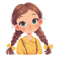 Double Braid Crown – Elegant and Intricate Double Braided Crown Hairstyle, Stylish Women’s Haircut, Chic and Trendy Hair Vector Illustration

