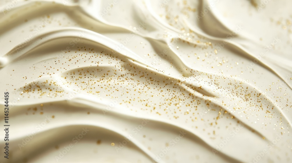 Poster smooth creamy texture with subtle sparkle on white surface