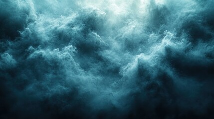 Obraz premium A dramatic depiction of turbulent clouds and mist, evoking a sense of mystery and depth.