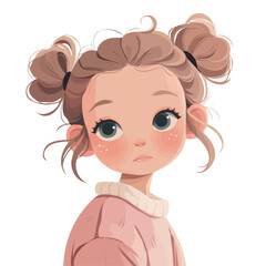 High Half-Ponytail – Trendy and Elegant Half-Ponytail with High Lift, Digital Hair Art and Vector Illustration

