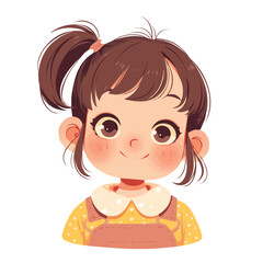 Curled High Ponytail – Bold and Fashionable High Ponytail with Soft Curls, Elegant Women’s Haircut, Vector Art Illustration

