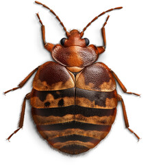 Macro photography of the bed bug on isolated background