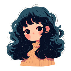 Hollywood Waves Hairstyle – Elegant and Glamorous Waves, Classic Women’s Haircut, Stylish and Vintage Hair Vector Illustration

