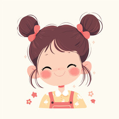 High Top Knot – Trendy and Sophisticated Bun Hairstyle, Digital Hair Art and Vector Illustration

