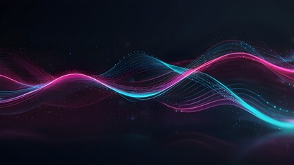 abstract futuristic background with pink blue glowing neon moving high speed wave lines and bokeh lights. Data transfer concept Fantastic wallpaper Generative AI