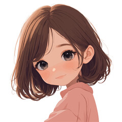 Choppy Short Cut – Bold and Trendy Short Hairstyle with Choppy Layers, Fashionable Women’s Haircut, Vector Art Illustration

