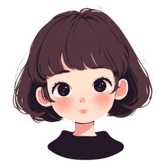 Choppy Short Cut – Bold and Trendy Short Hairstyle with Choppy Layers, Fashionable Women’s Haircut, Vector Art Illustration

