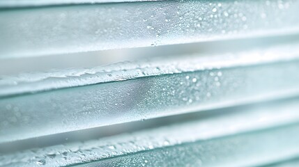 A frosted glass panel with horizontal grooves softly lit by ambient light.