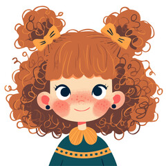 Sleek Hairstyle – A Perfect Fusion of Sleek Shine, Defined Style, and Elegant Texture in Flat 2D Illustration
