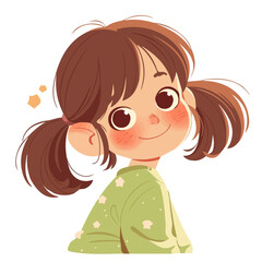 Half Updo Hairstyle – A Trendy and Elegant Flat 2D Vector Illustration for Sophisticated Hair Design and Beauty
