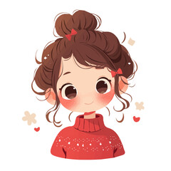 Half Updo Hairstyle – A Trendy and Elegant Flat 2D Vector Illustration for Sophisticated Hair Design and Beauty
