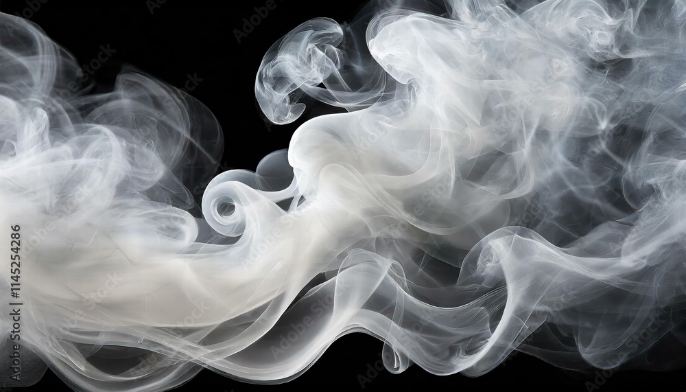 Poster ethereal white and grey smoke vapor swirls and shapes texture on transparent background graphic reso