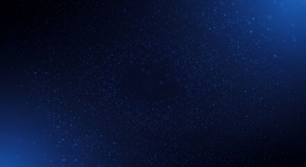 Fototapeta premium Dark blue starry night sky with glowing blue nebula, concept for astronomy, space exploration and science fiction