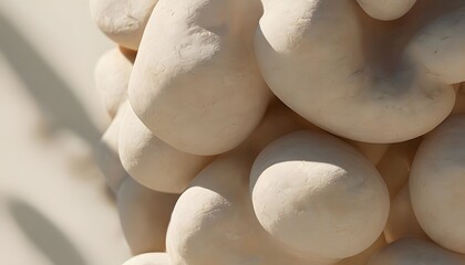 Cluster of Organic Pebble-Like Shapes in Neutral Tones