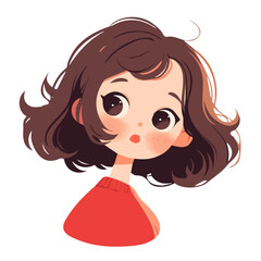 Tight Curls Hairstyle – A Bold and Elegant Flat 2D Vector Illustration for Defined Hair Design and Beauty
