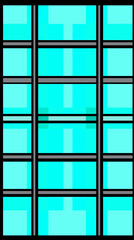 Geometric pattern featuring vibrant blue and black lines in a modern artistic display