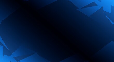 Obraz premium Dark blue gradient abstract background with geometric shapes, concept for business presentation, digital technology and corporate design