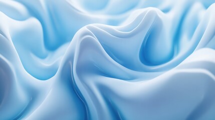 Fototapeta premium Abstract Blue Draped Fabric Soft Waves