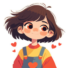 Fototapeta premium Wavy Bangs Hairstyle – A Stylish and Elegant Vector Illustration for Hair Design and Beauty 