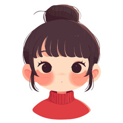 Wavy High Bun Hairstyle – A Stylish and Elegant Vector Illustration for Hair Design and Beauty