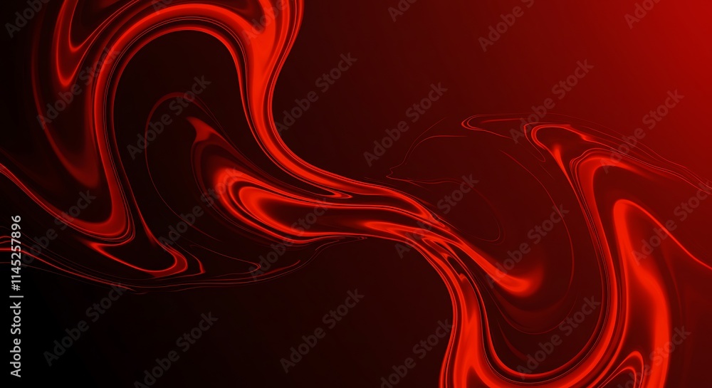 Poster dark red abstract background. flowing liquid waves and curves. dynamic design pattern.
