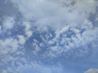 wonderful blue sky with fluffy clouds