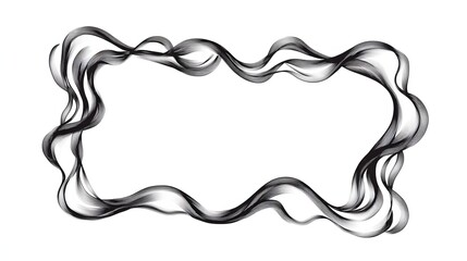 A playful scribble snake frame with irregular loops forming a rectangular shape. No background. A dynamic and fun vector design