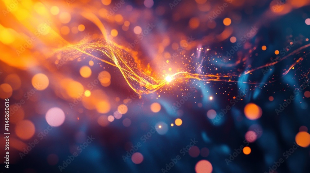 Aufkleber abstract digital art featuring vibrant colors and dynamic light patterns.