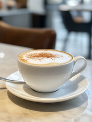 Enjoying a frothy cappuccino in a cozy cafe setting during a relaxing afternoon