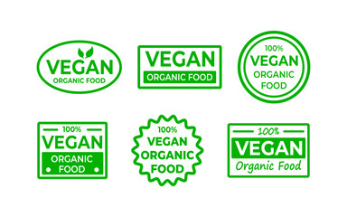 Vegan vector icon. Organic, bio, eco symbol. Round green vector illustration with leaves for stickers, labels and logos.