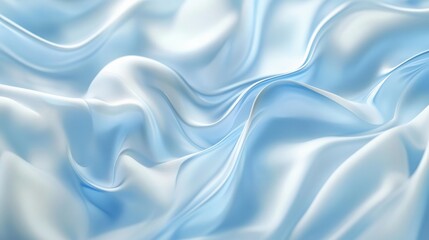 Obraz premium Soft Blue Silk Fabric Draped in Elegant Waves