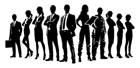 Silhouette group of leader vector. Design concept for poster, business advertising, backdrop, banner. Eps 10