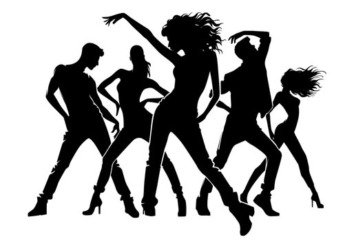 Silhouette group of dancer vector. Design concept for poster, business advertising, backdrop, banner. Eps 10