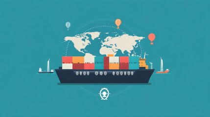 Obraz premium logistics network flat design front view global trade animation Split-complementary color scheme