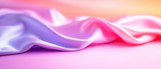 Fototapeta premium Soft, flowing fabric in pastel colors creates a serene ambiance.